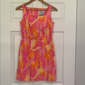 Lilly Pulitzer Pink Yellow Square Neck Sundress